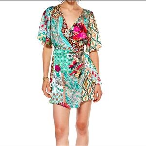 Zara Patchwork Print Wrap Dress